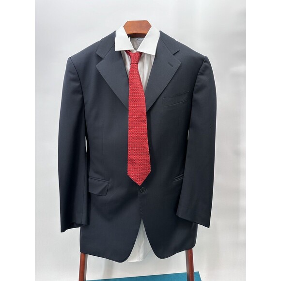 Canali 3‎ Buttons Wool Jacket Coat dark charcoal 56R made in Italy Dark Navy - Picture 1 of 16